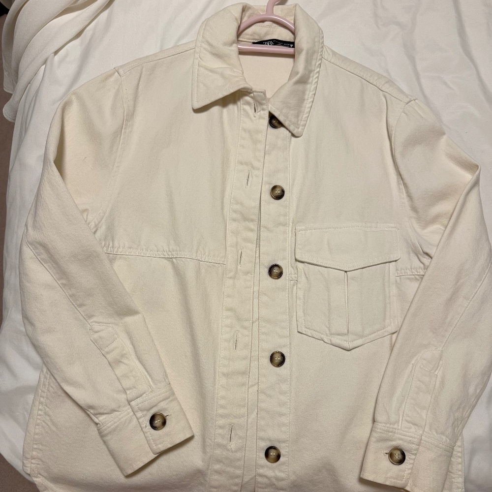 Zara Cream Jean Jacket